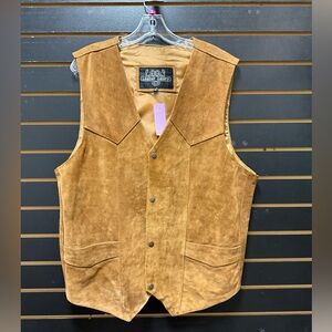 Leather Gallery Genuine Suede Vest Brown L